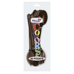 CUCCHIAIO PLASTICA DOPLA Pz 20 CHOCOLATE