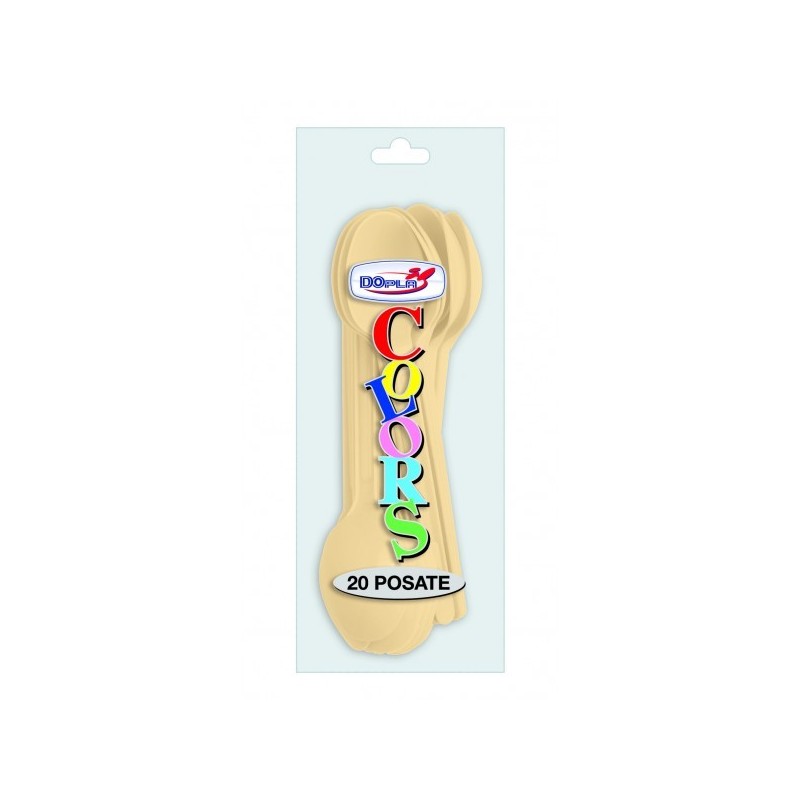 CUCCHIAIO PLASTICA DOPLA Pz 20 CREMA