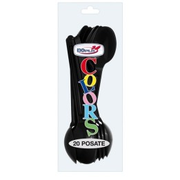 CUCCHIAIO PLASTICA DOPLA Pz 20 NERO