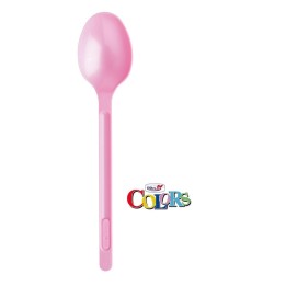 CUCCHIAIO PLASTICA DOPLA Pz 20 ROSA