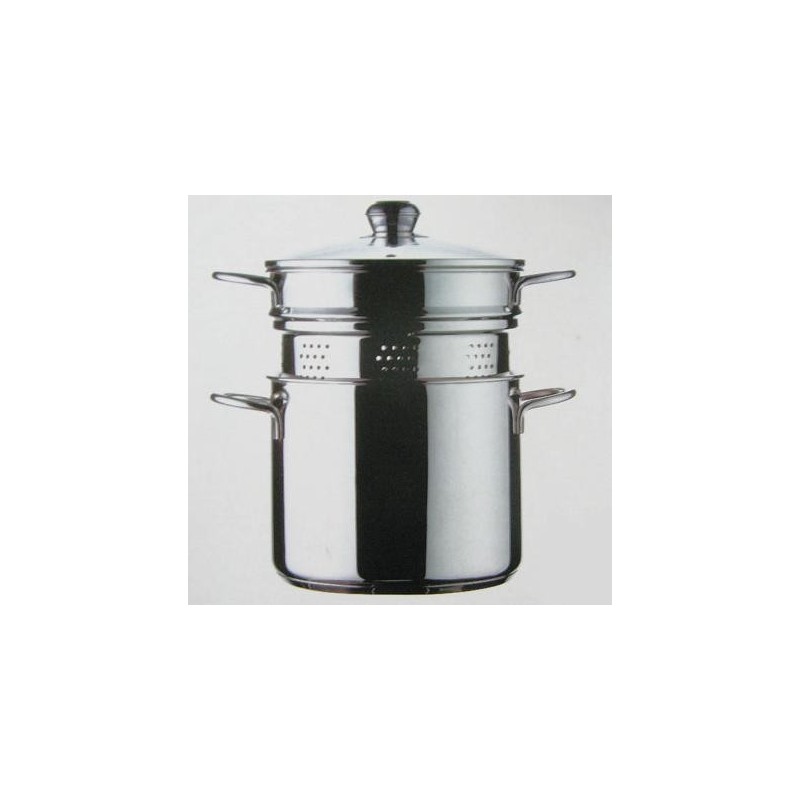 CUOCIPASTA INOXRIV C/C VETRO CM 22 Lt 5 BELLAVISTA