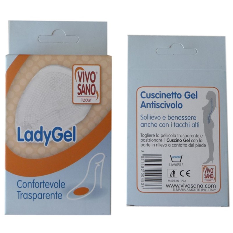 CUSCINETTO GEL ANTISCIVOLO PER CALZATURE LADYGEL