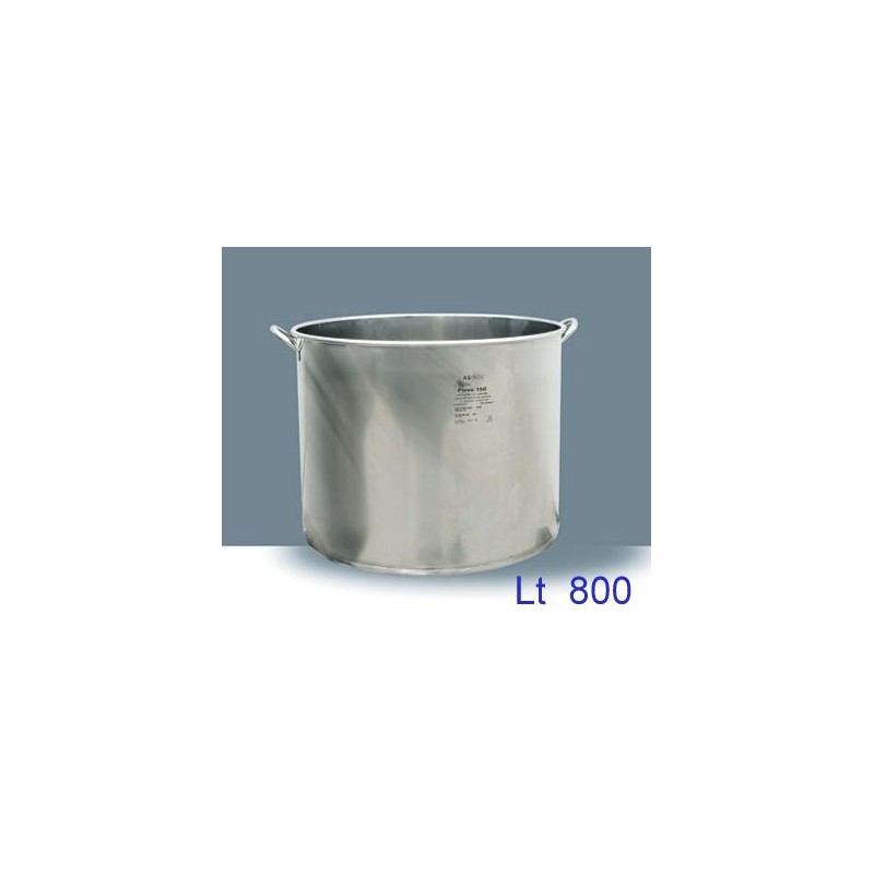 MASTELLO CILINDRICO INOX Lt 800
