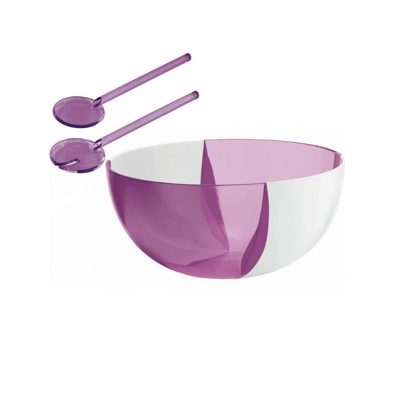 INSALATIERA GUZZINI HAPPY HOUR CON POSATE CM 24 GLICINE