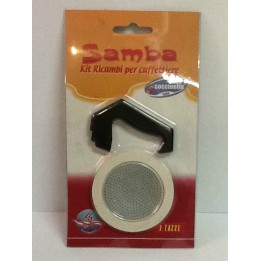KIT RICAMBI FILTRO/GUARNIZIONE/MANICO SAMBA PER CAFFETTIERA 1 Tz