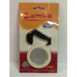 KIT RICAMBI FILTRO/GUARNIZIONE/MANICO SAMBA PER CAFFETTIERA 3 Tz
