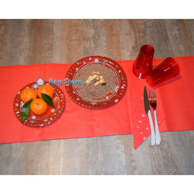 KIT TAVOLA NATALE DOPLA FIOCCHI DI NEVE PER 6 PERSONE