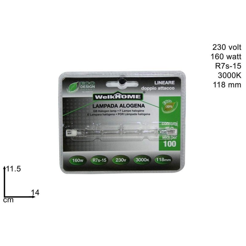 LAMPADA ALOGENA WELKHOME 160 W