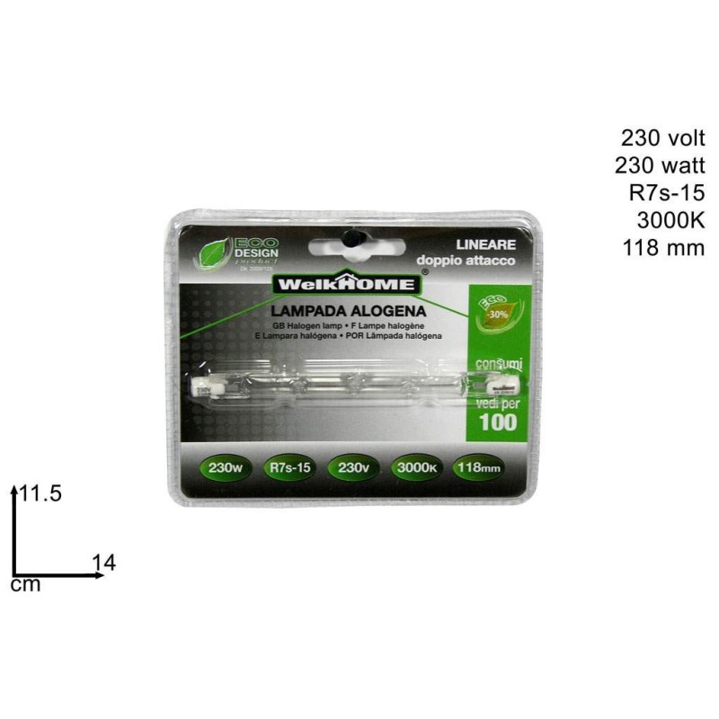 LAMPADA ALOGENA WELKHOME 230 W