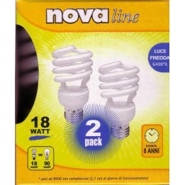 LAMPADA E27 FLUORES. 18 W 2700 K 2 Pz