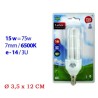 LAMPADA RISPARMIO E14 3 TUBI 15W