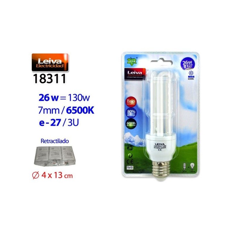 LAMPADA RISPARMIO E27 3 TUBI 26W