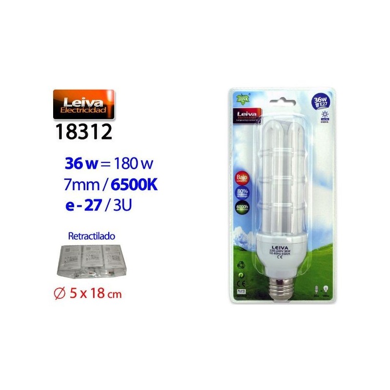 LAMPADA RISPARMIO E27 3 TUBI 36W
