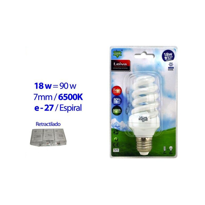 LAMPADA RISPARMIO E27 SPIRALE 18W