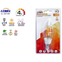 LAMPADA RISPARMIO LED E14 OLIVA 4W LUCE CALDA