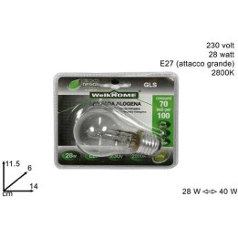 LAMPADINA ALOGENA SFERA E27 W 28