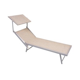 LETTINO MARE ALLUMINIO E TELA CON TETTO BEIGE