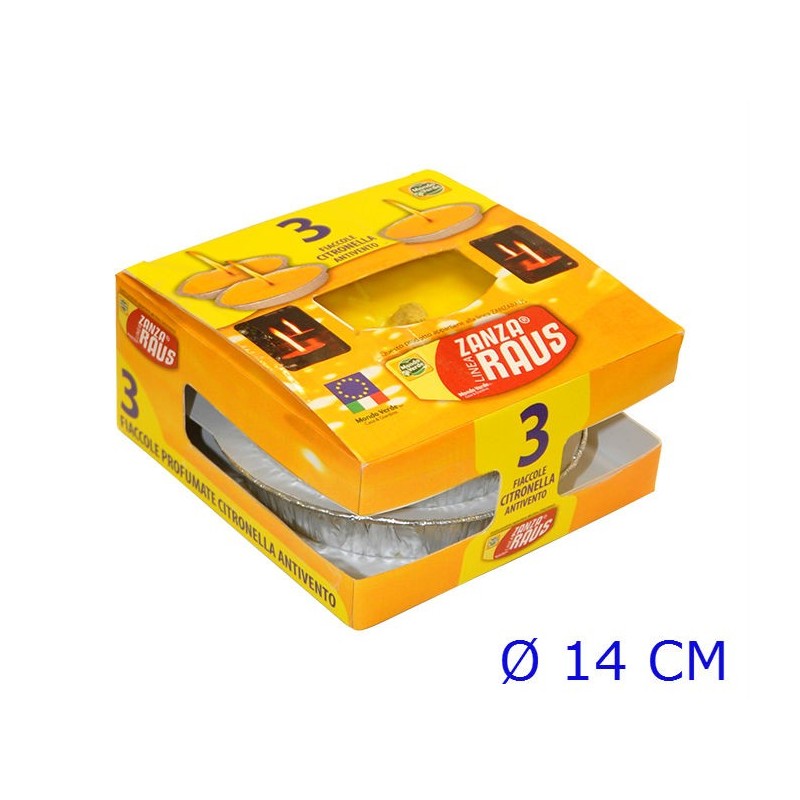 FIACCOLA CITRONELLA IN STAGNOLA  CM 14 - CONF. 3 Pz