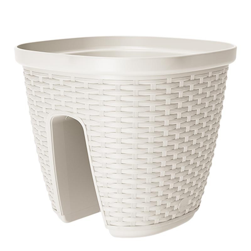 FIORIERA A SELLA PER RINGHIERA CASA MESH CM 30x30x26 BIANCA - EMSA