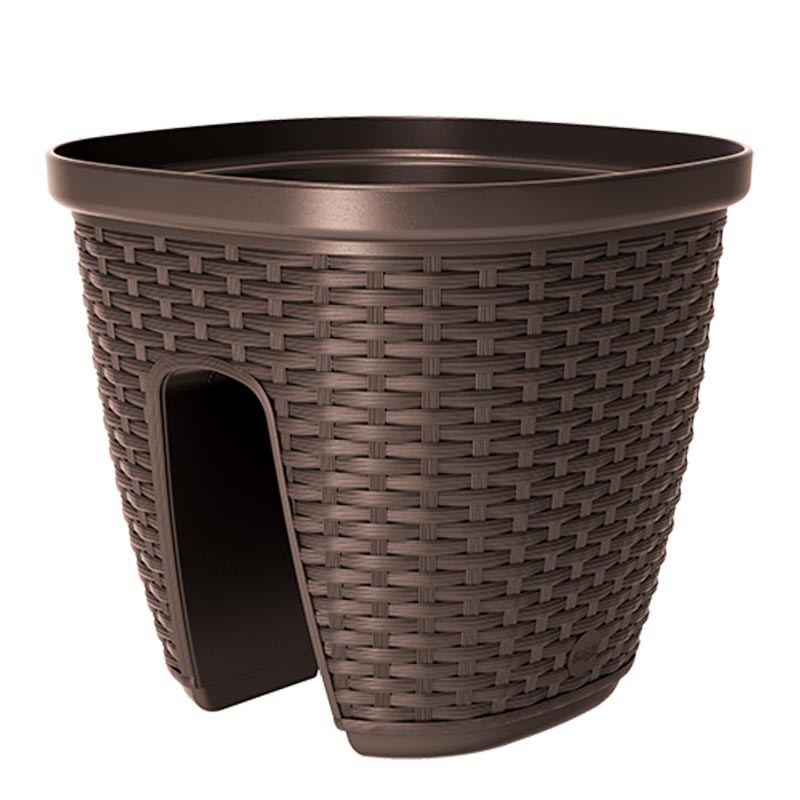 FIORIERA A SELLA PER RINGHIERA CASA MESH CM 30x30x26 MOKA - EMSA
