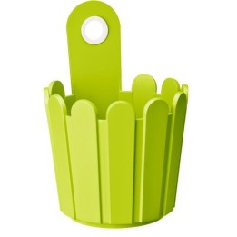 FIORIERA TONDA CON GANCIO LANDHAUS CM 15 VERDE CHIARO