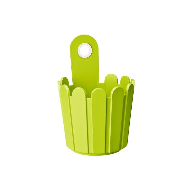 FIORIERA TONDA CON GANCIO LANDHAUS CM 15 VERDE CHIARO