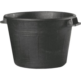 Bidone nero in plastica mastello con due manici da 50 litri