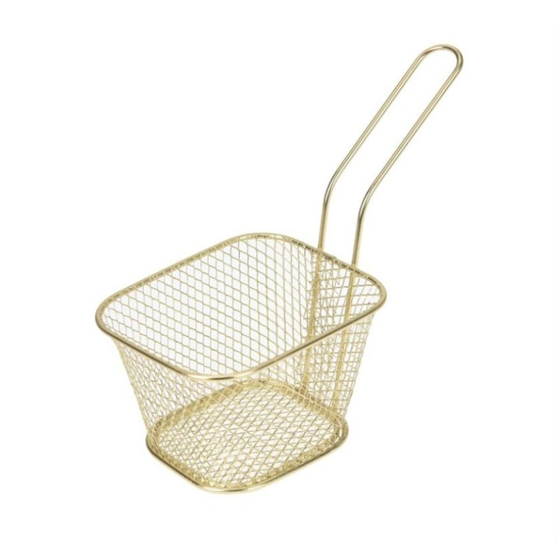 MINI CESTELLO CESTINO PER FRITTURA CM 10,5x8,5 ORO