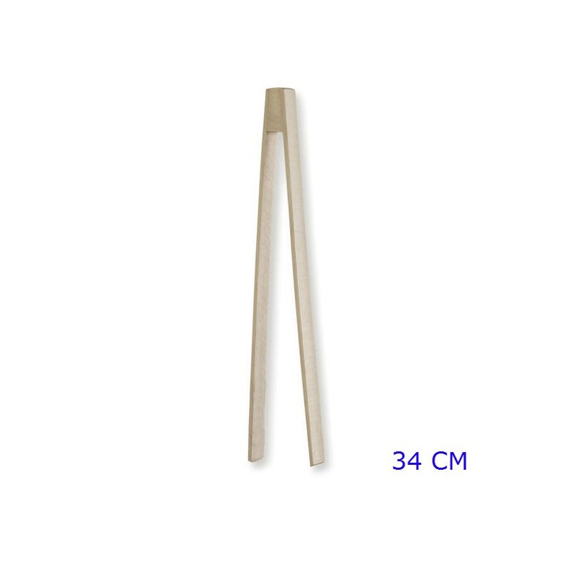 Molla prendicarne professionale in legno di faggio naturale lunghezza 34 cm con terminali zigrinati
