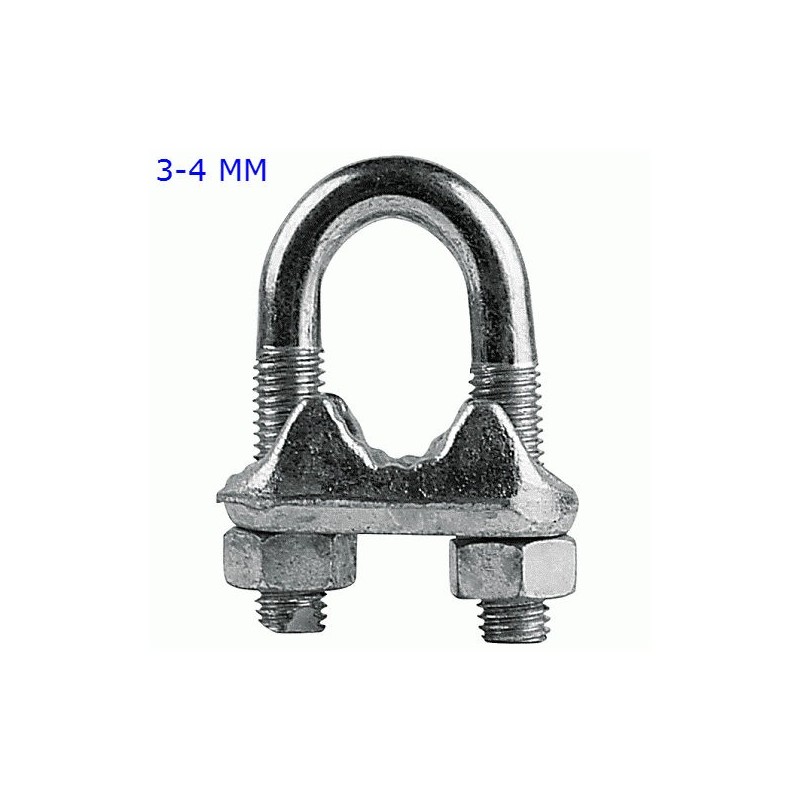 MORSETTO ZINCATO FERMA CAVO  3-4 MM