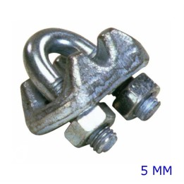 MORSETTO ZINCATO FERMA CAVO  5 MM