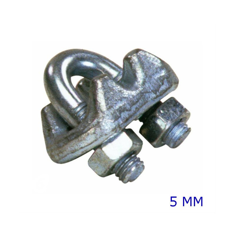 MORSETTO ZINCATO FERMA CAVO  5 MM