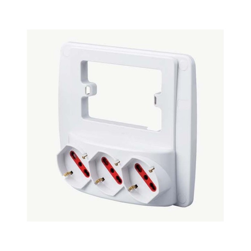 MULTIPRESA DA PARETE EMILIA SMART 3 PRESE SHUKO 10-16A