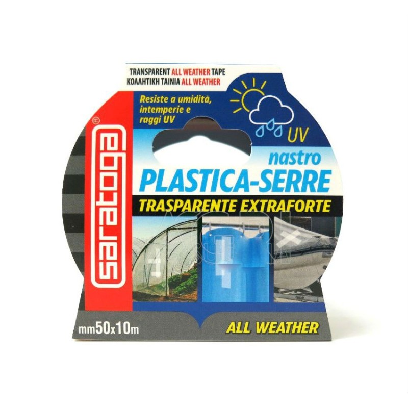 NASTRO PLASTICA PER SERRE 50 MM x10 Mt TRASPARENTE