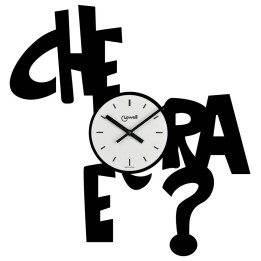OROLOGIO DA PARETE IN METALLO CM 53x44 CHE ORA E' - NERO