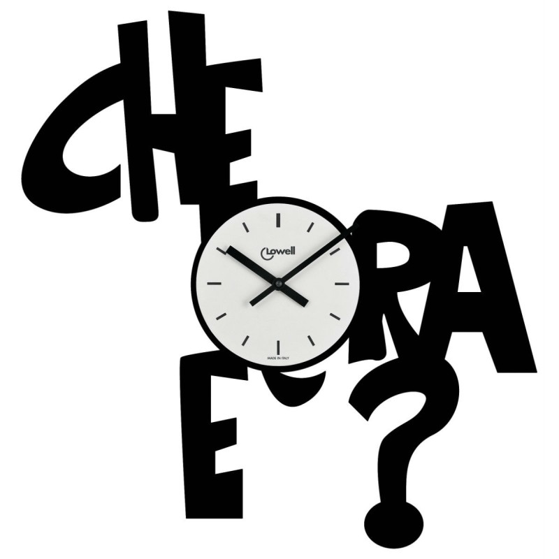 OROLOGIO DA PARETE IN METALLO CM 53x44 CHE ORA E' - NERO