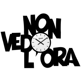OROLOGIO DA PARETE IN METALLO CM 64x44 NON VEDO L'ORA - NERO