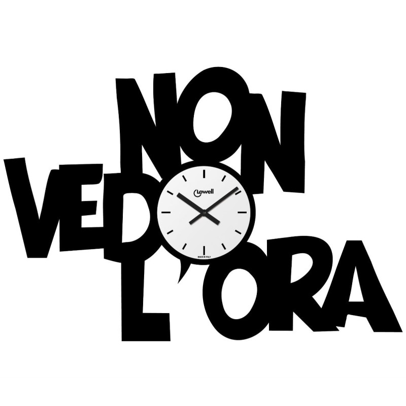OROLOGIO DA PARETE IN METALLO CM 64x44 NON VEDO L'ORA - NERO