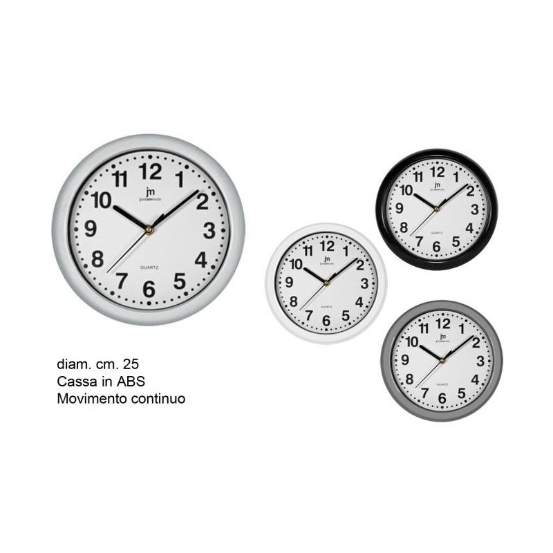 OROLOGIO DA PARETE PLASTICA CM 25 JUSTAMINUTE COLORATO