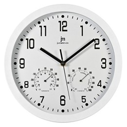 OROLOGIO DA PARETE PLASTICA CM 30 IGROMETRO E TERMOMETRO BIANCO