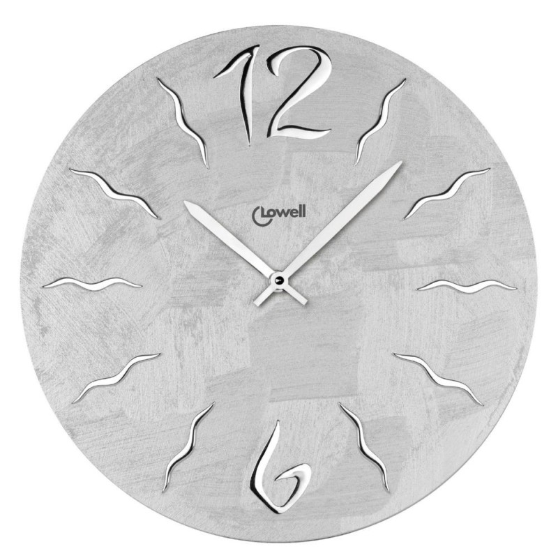 OROLOGIO DA PARETE TONDO LEGNO CM 40 SPATOLATO GRIGIO