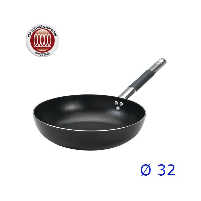 PADELLA ALLUMINO INDUZIONE ALBLACK 3MM CM 32