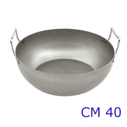 PADELLA PER FRIGGERE CM 40 FERRO CON 2 MANICI