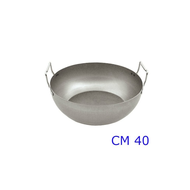 PADELLA PER FRIGGERE CM 40 FERRO CON 2 MANICI