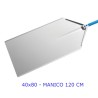 PALA PIZZA A METRO AZZURRA ALLUMINIO CM 40x80 MANICO CM 120