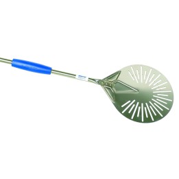 PALETTINO AZZURRA INOX FORATO Ø 23 MANICO CM 180