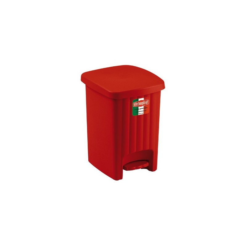 PATTUMIERA A PEDALE MARGHERITA Lt 20 ROSSO LAMPONE