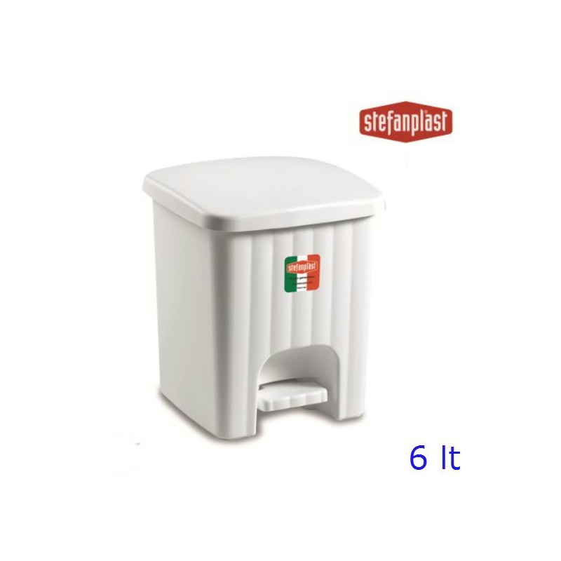 PATTUMIERA BAGNO PEDALINA Lt 6 BIANCA