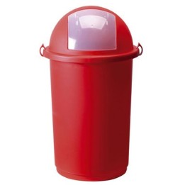 PATTUMIERA CON COPERCHIO PUSH Lt 50 ROSSO