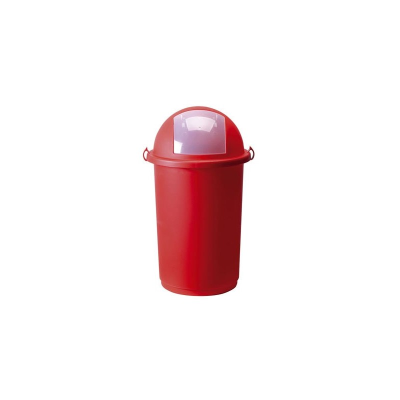 PATTUMIERA CON COPERCHIO PUSH Lt 50 ROSSO